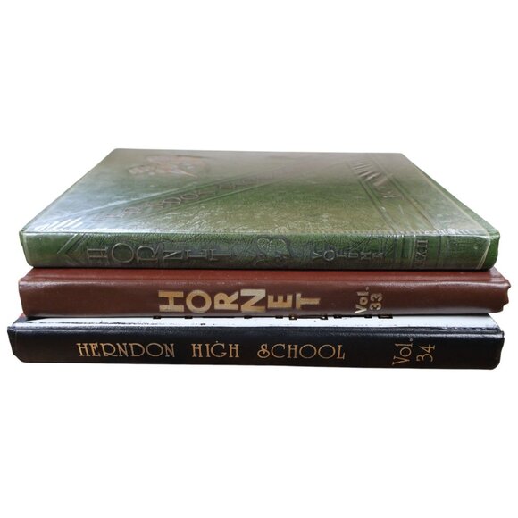 Herndon High Hornet Yearbooks Vols 32-34 (1977-79) Lot of 3 HC Signed